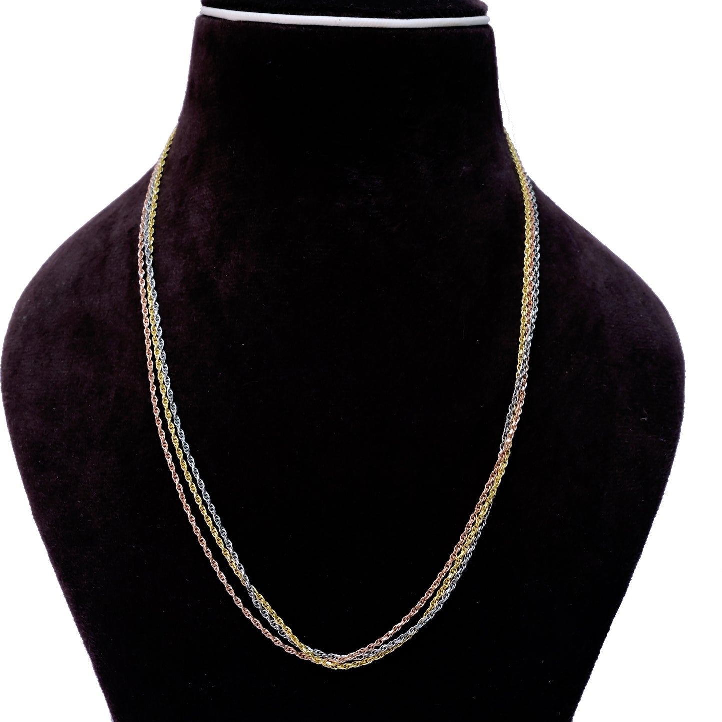 Triple Layer Rose Gold Chain Necklace