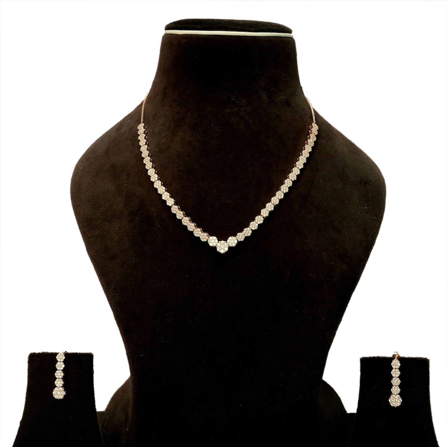 Floral Cluster Silver Jewelry Set