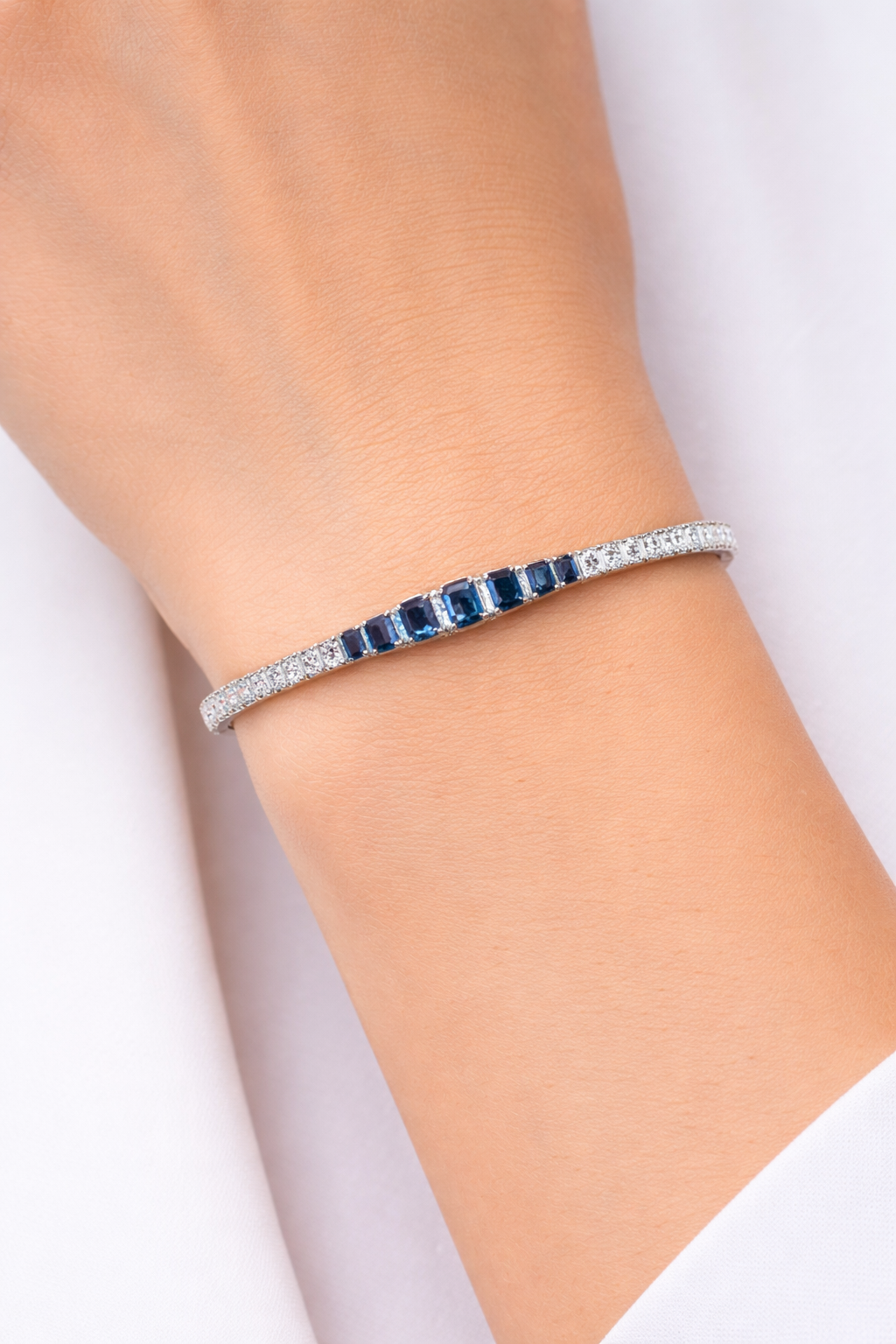 Blue Crystal Tennis Bracelet