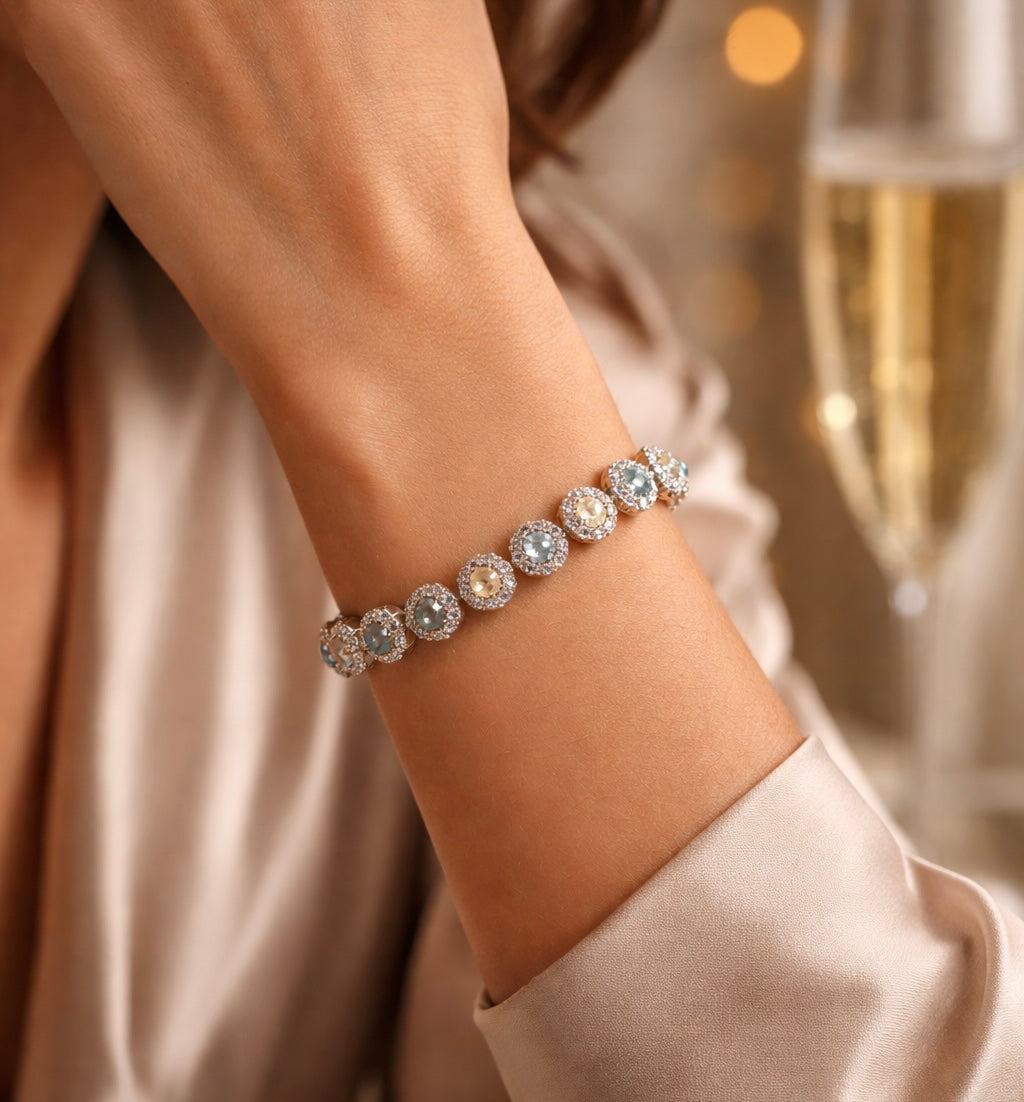 Multicolour Halo Tennis Bracelet
