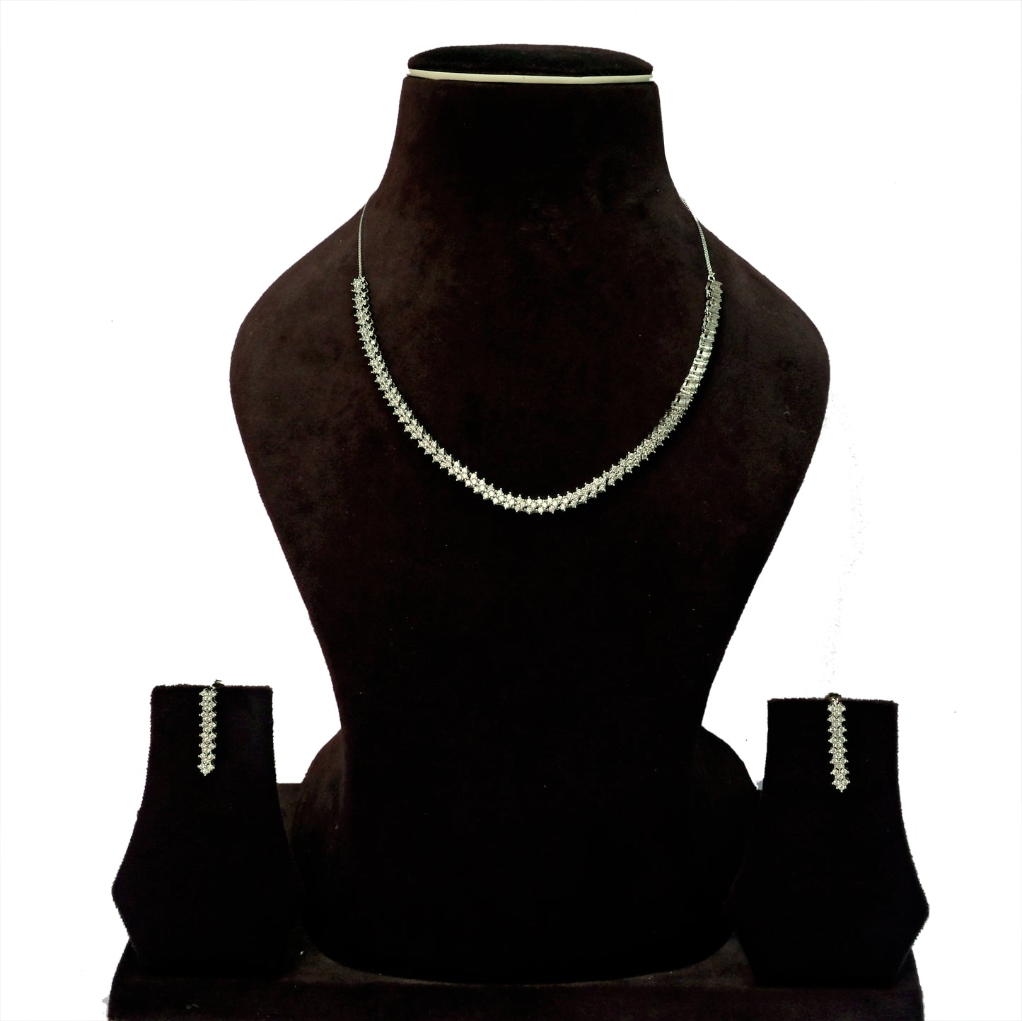 Chevron Elegance Silver Jewelry Set