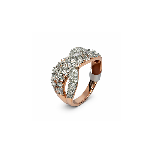 Baguette Twist Rose Gold Ring