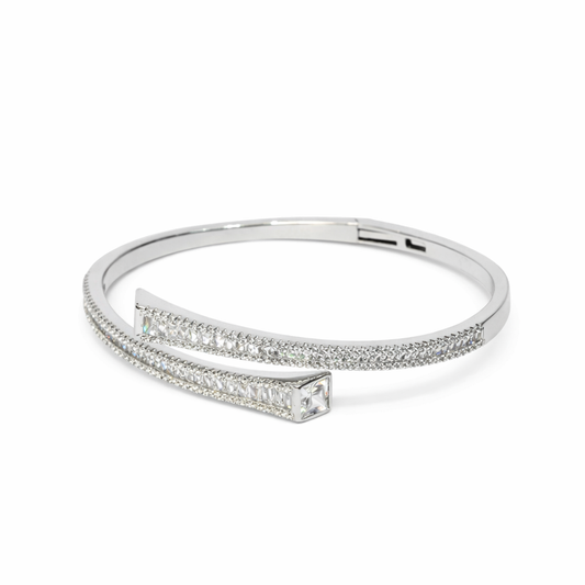 Geometric Wrap Silver Ring and bracelet set
