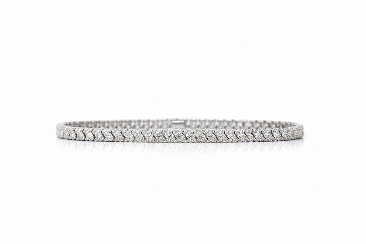 Chevron Pavé  Bracelet – 925 Sterling Silver
