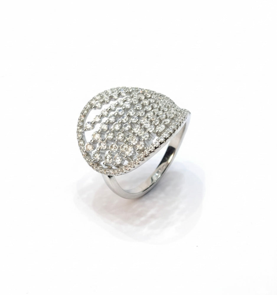 Dazzling Dome Silver Ring