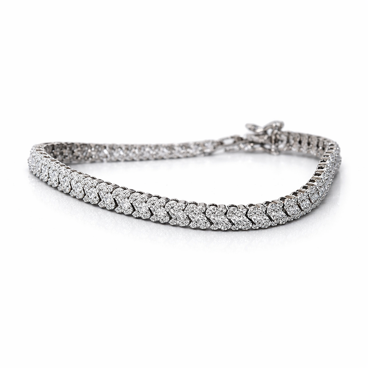 Chevron Pavé  Bracelet – 925 Sterling Silver
