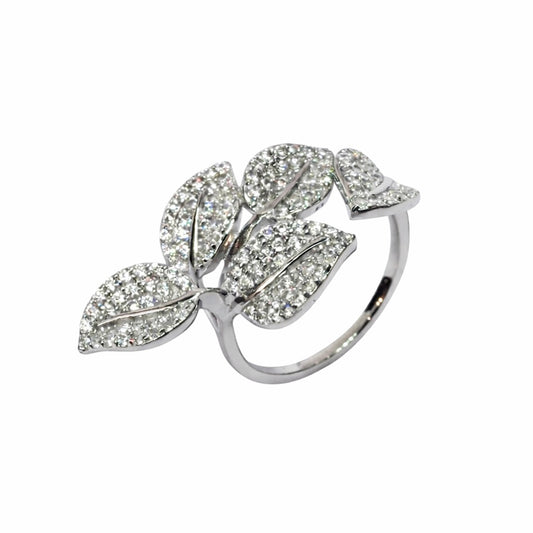 Botanical Leaf Silver Ring