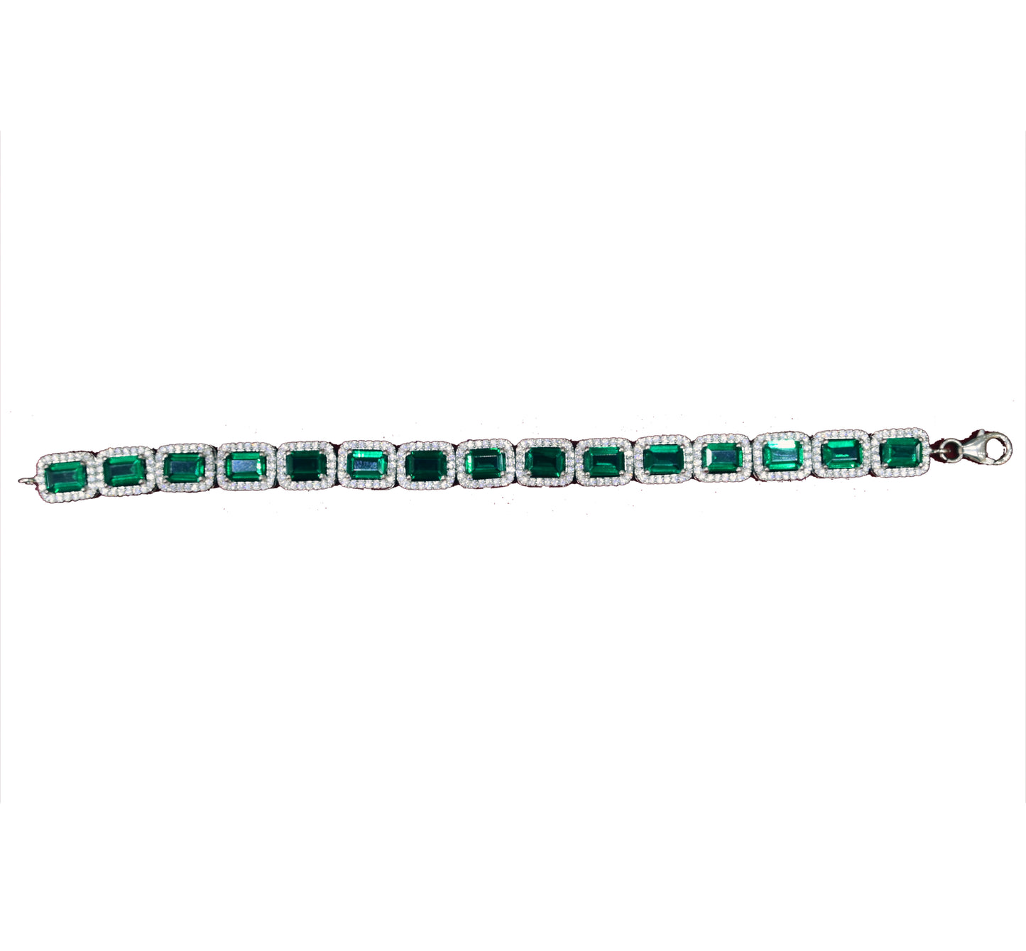 Emerald-Cut Halo Bracelet