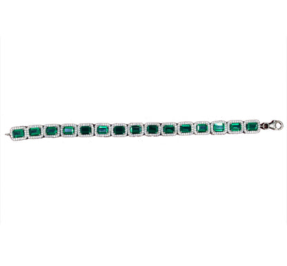 Emerald-Cut Halo Bracelet