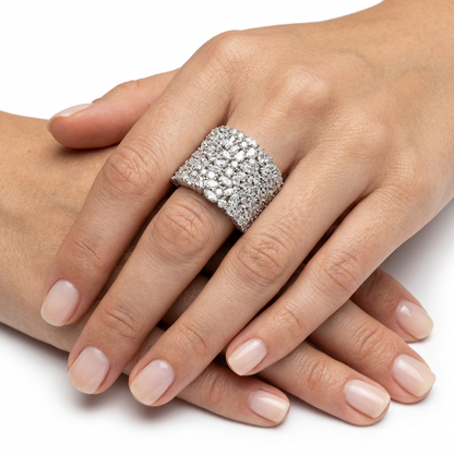 Luxe Baguette Dome Silver Ring