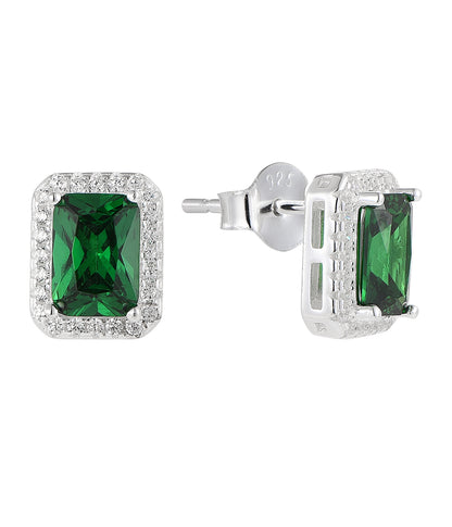 Emerald-Cut Halo Pendant Necklace