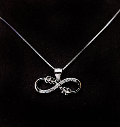 Infinity Leaf Silver Necklace