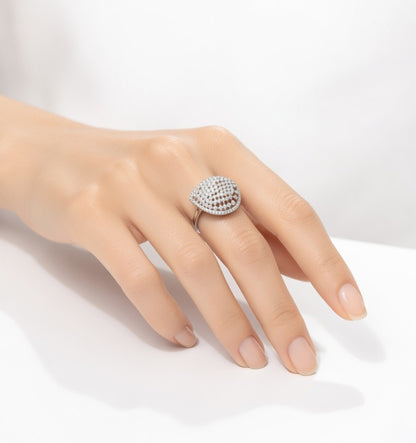 Dazzling Dome Silver Ring