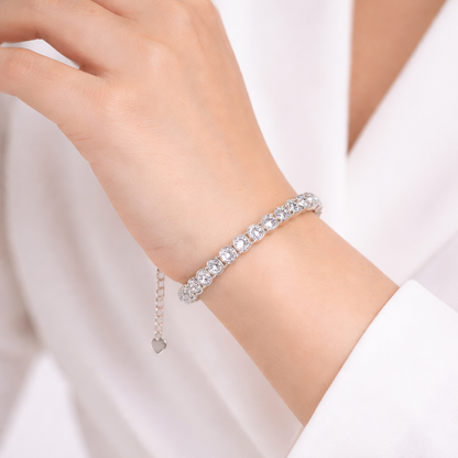 Bezel-Set Round Tennis Bracelet