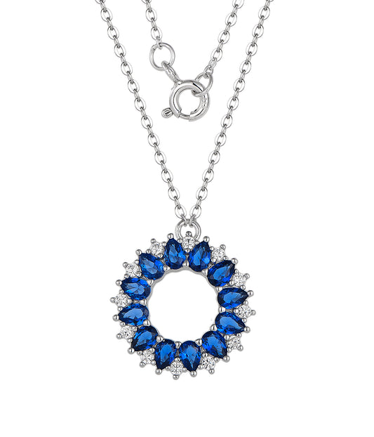 Sapphire Wreath Pendant Necklace
