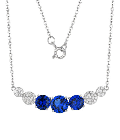 Sapphire Trio Pavé Bar Necklace
