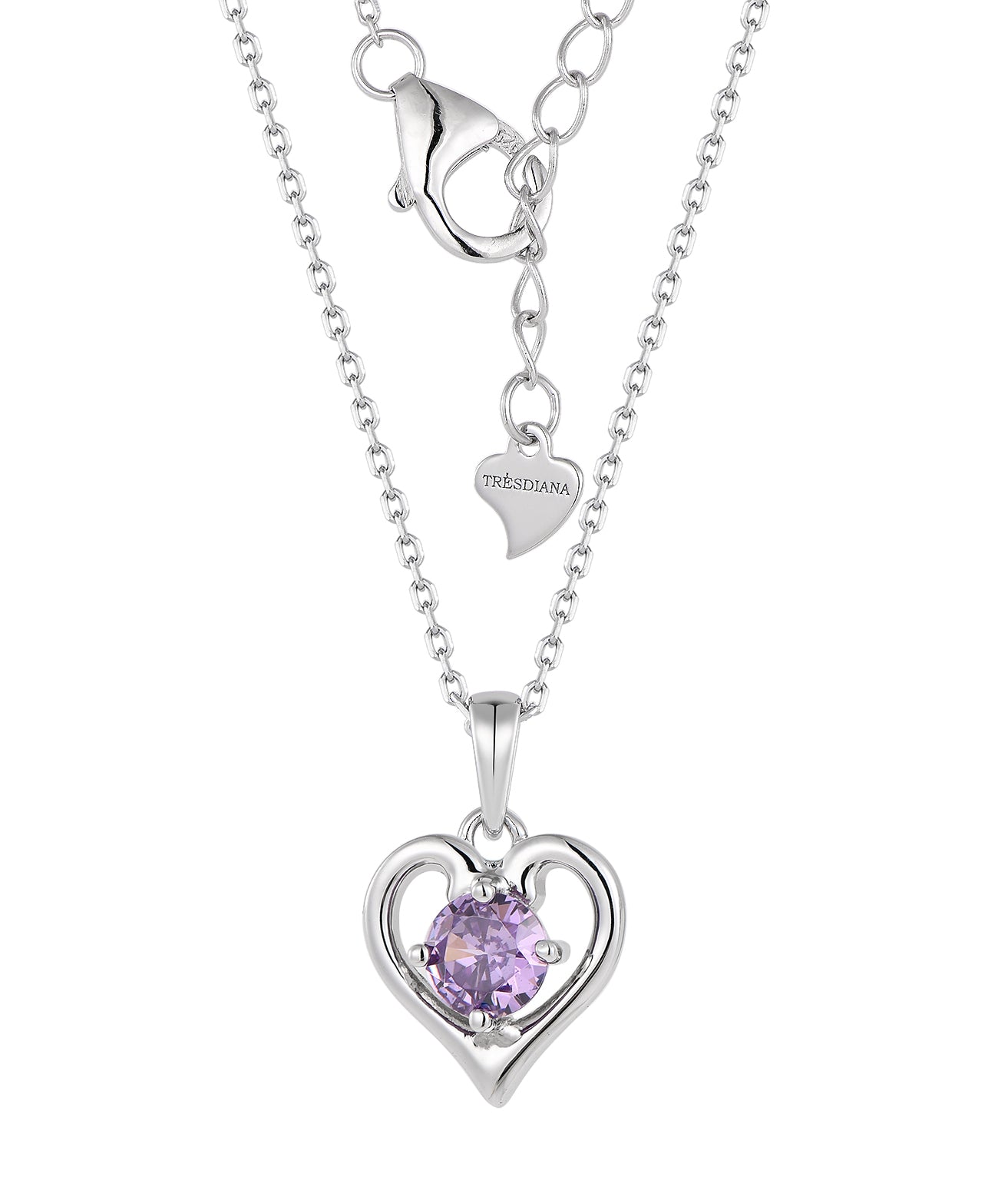 Amethyst Heart Pendant Necklace