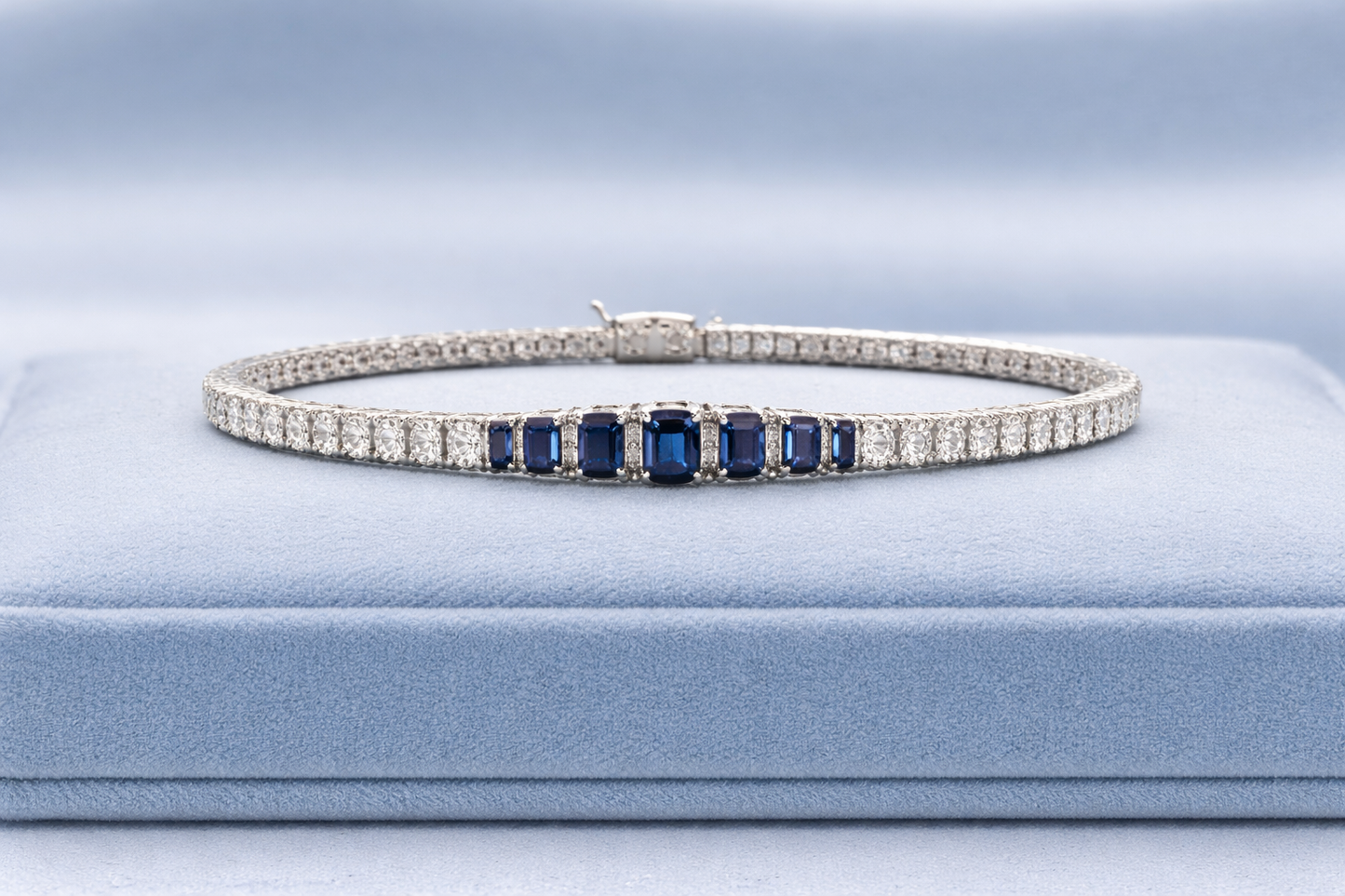 Blue Crystal Tennis Bracelet