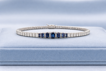 Blue Crystal Tennis Bracelet