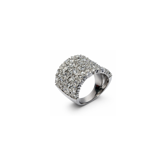 Luxe Baguette Dome Silver Ring