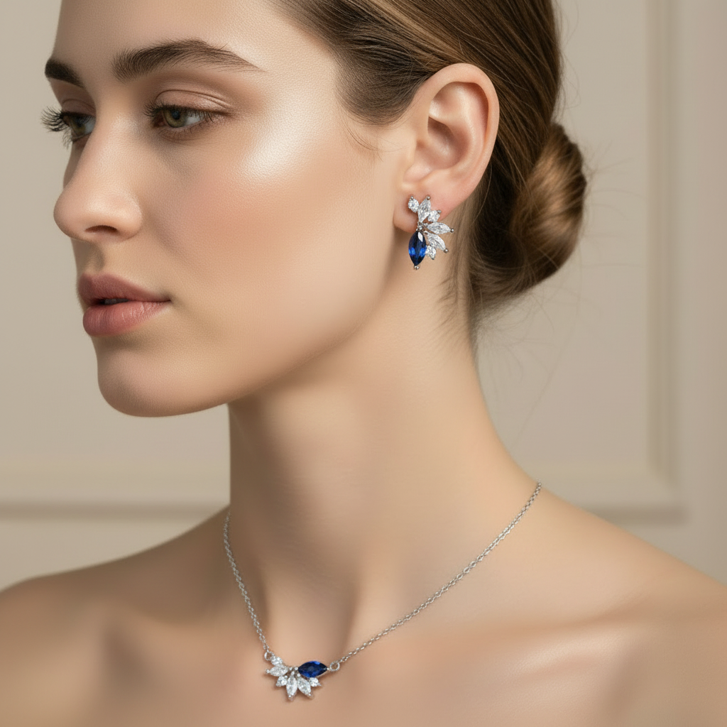 Blue Sapphire CZ Full Set on Model v2