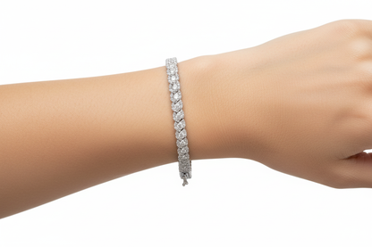 Chevron Pavé Bracelet on Model's Wrist