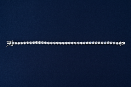 Classic Diamond Tennis Bracelet Horizontal Blue