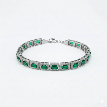 Emerald Halo Bracelet Styled Like Sample