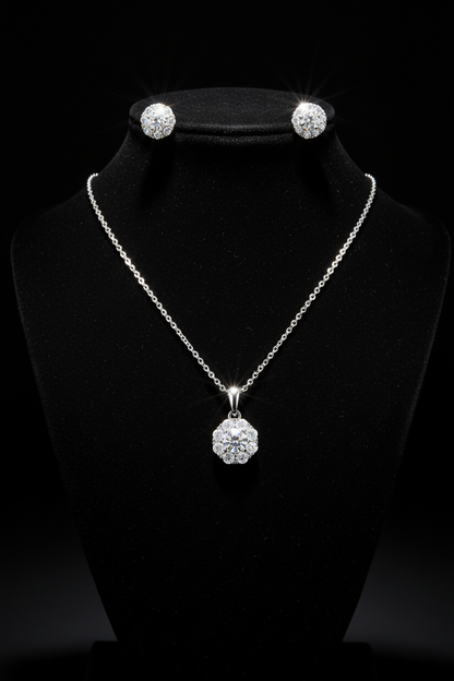 Stella Halo CZ Set on Black Velvet Mannequin