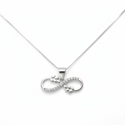 Infinity Leaf Silver Necklace - Product Photo