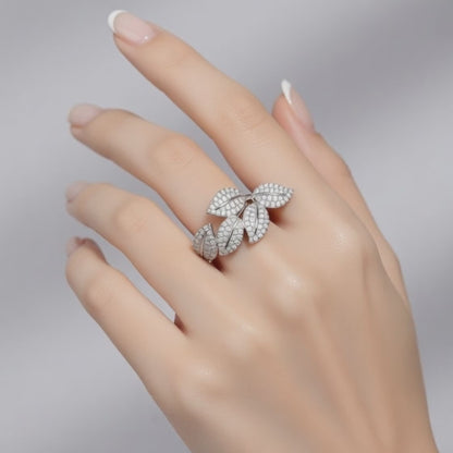 Botanical Leaf Silver Ring