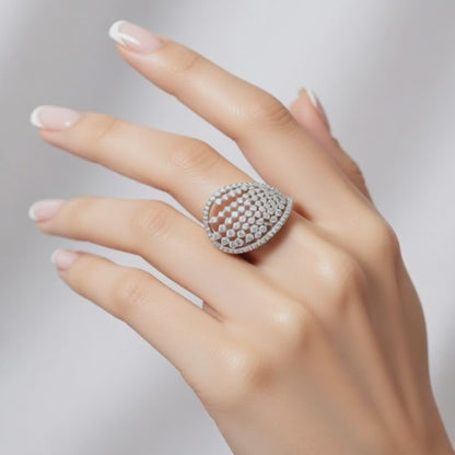 Dazzling Dome Silver Ring