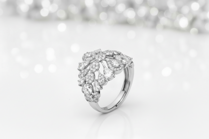 Silver Floral Cluster Ring 20% Frame